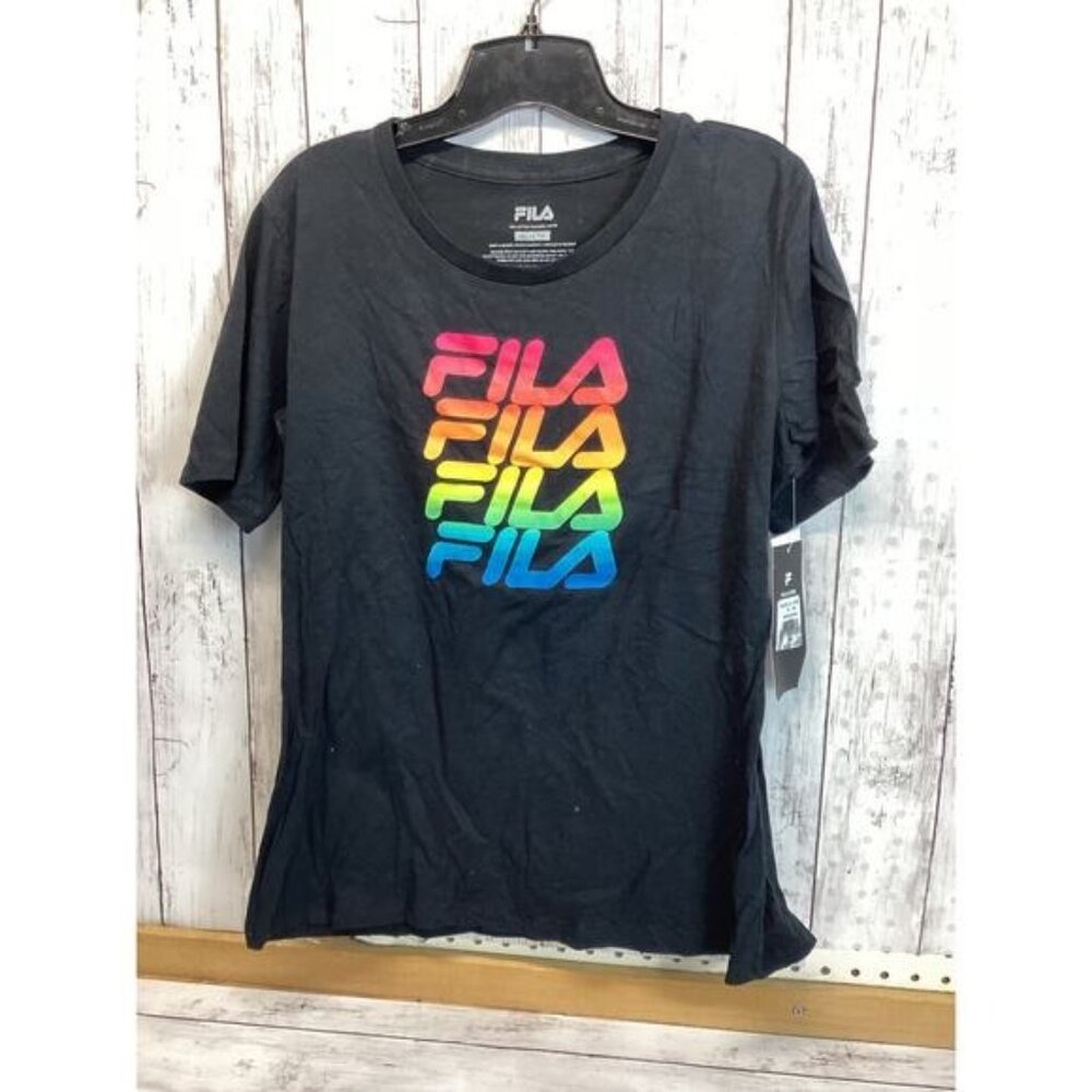 Acubi mermaidcore fairycore FILA WOMEN CASUAL T-SHIRT SIZE XL BLACK